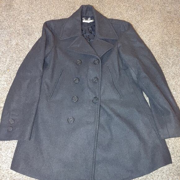 Women's J Crew wool pea coat, medium, lined, Dark Gray - Picture 1 of 5